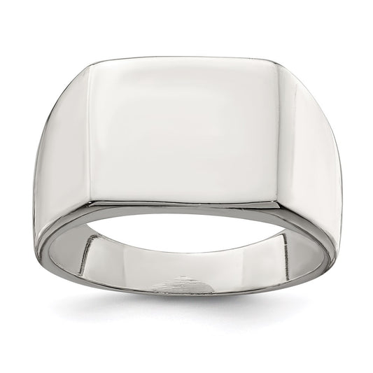 Sterling Silver 12X14mm Closed Back Signet Ring