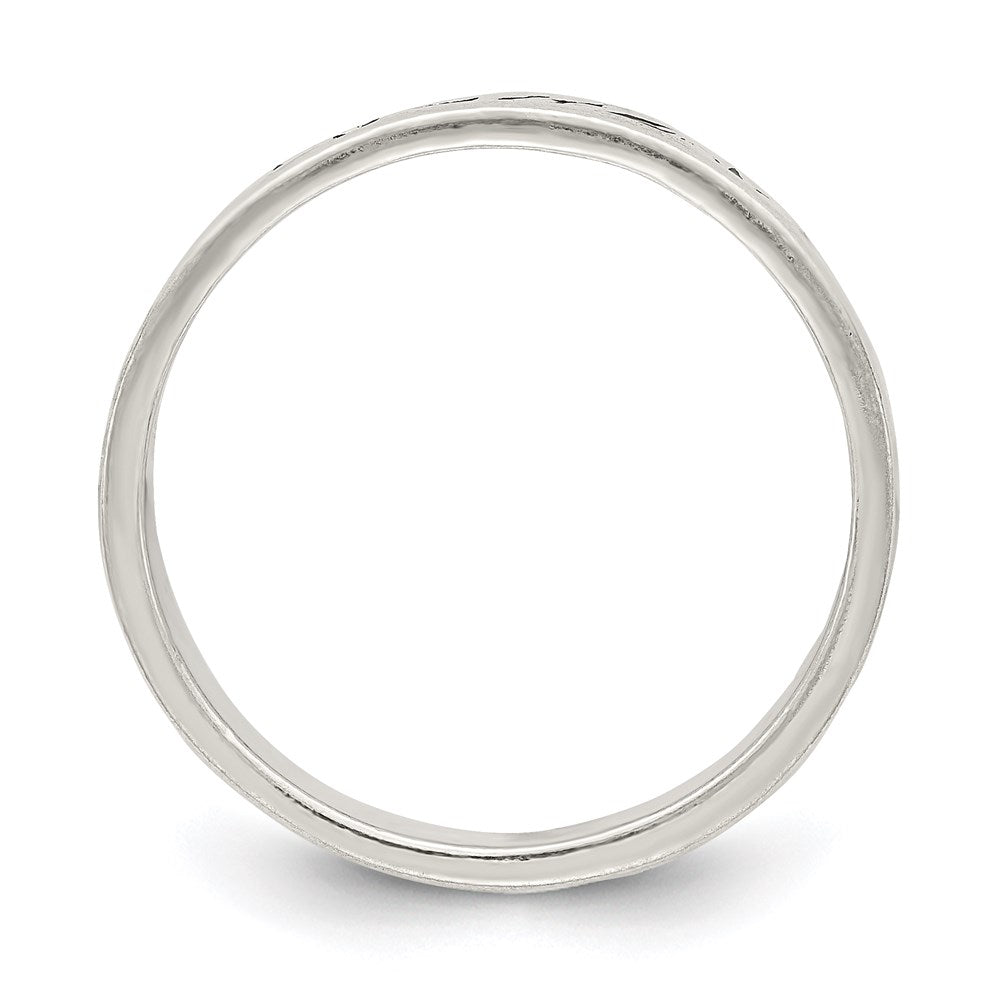 Sterling Silver Antiqued & Polished Faith Ring