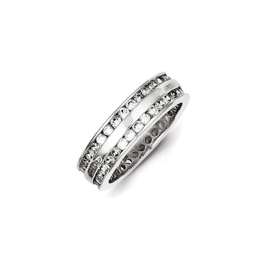 Sterling Silver Cz Polished Ring