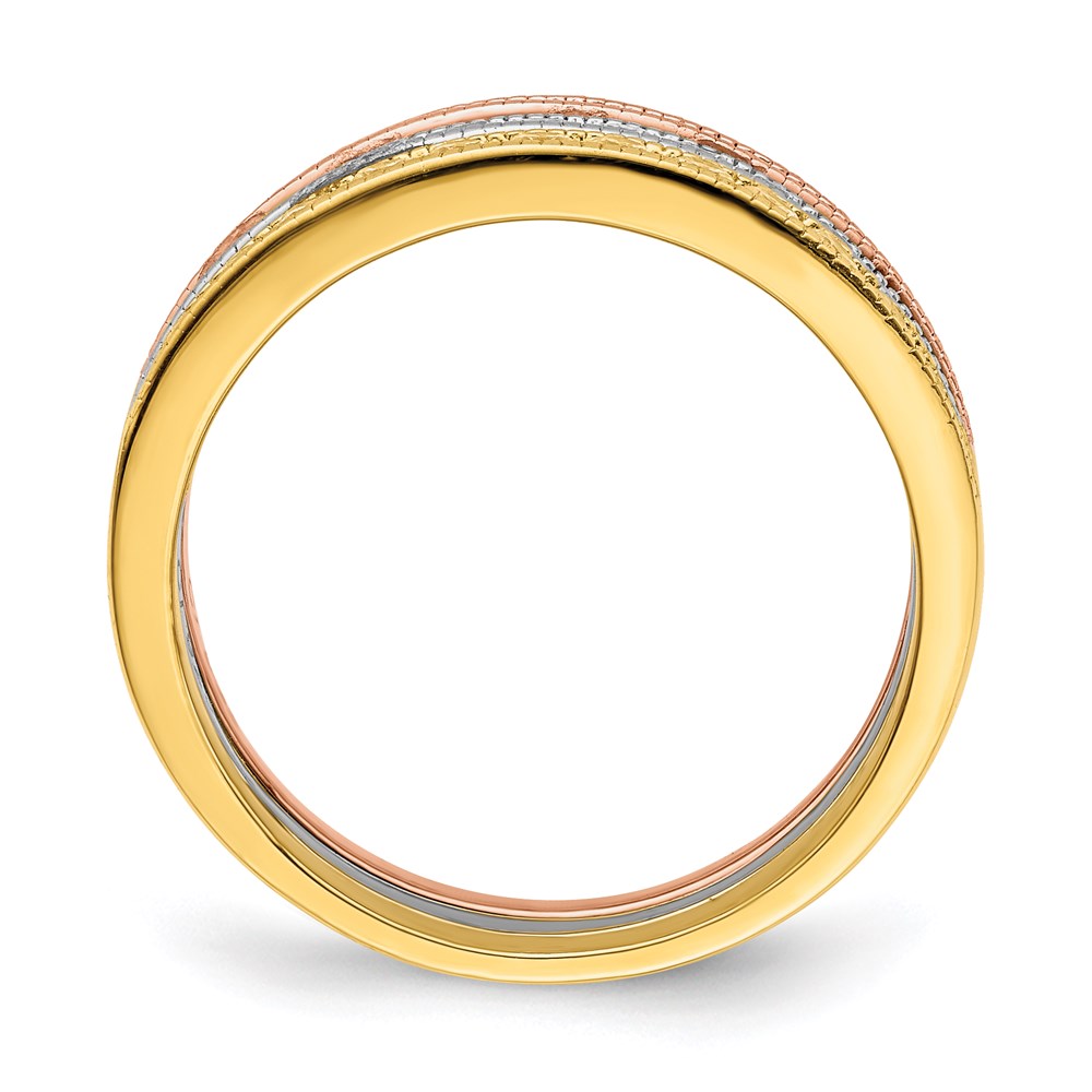 Sterling Silver Vermeil Polished Trio Cz Rings