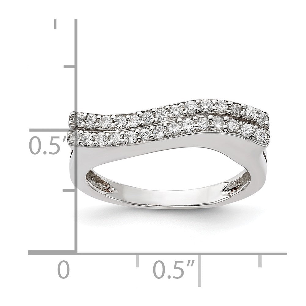 Sterling Silver Polished Cz Ring