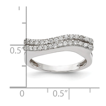 Sterling Silver Polished Cz Ring