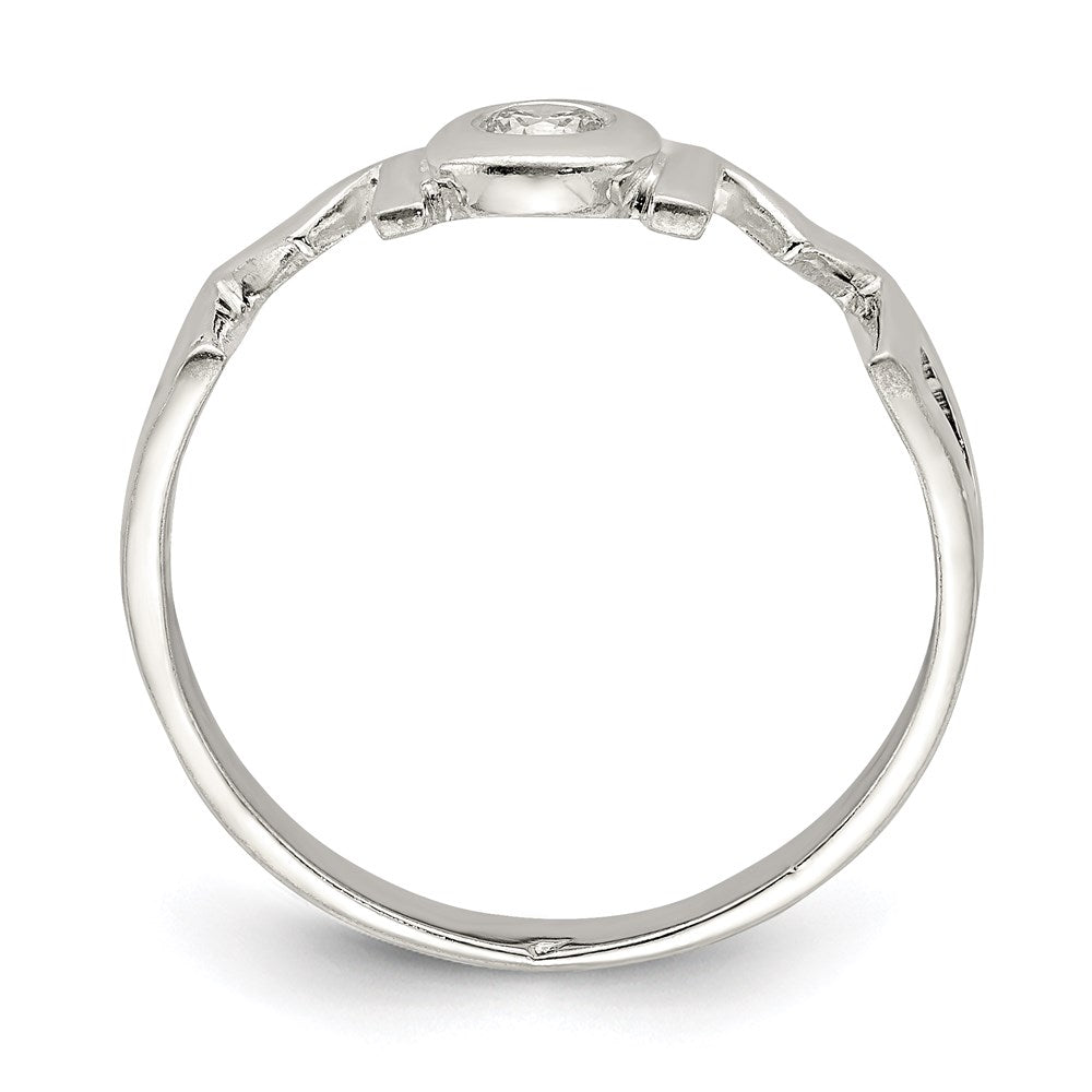 Sterling Silver & Cz Polished Mom Ring