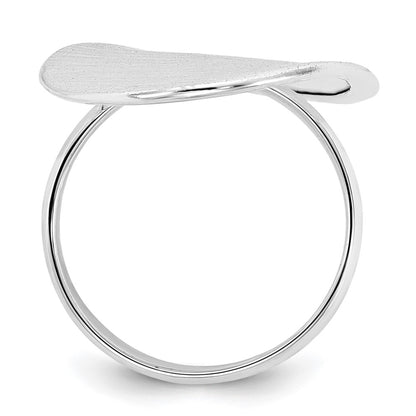 Sterling Silver Satin & Polished Fancy Oval Ring