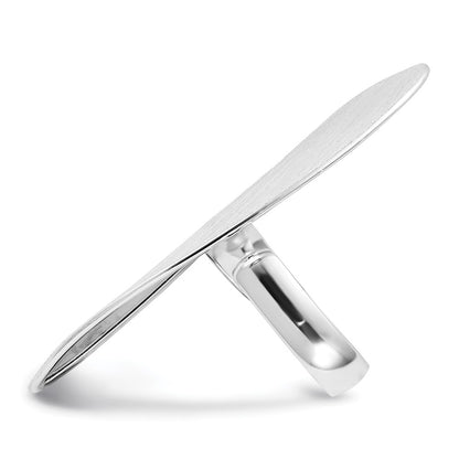 Sterling Silver Satin & Polished Fancy Oval Ring