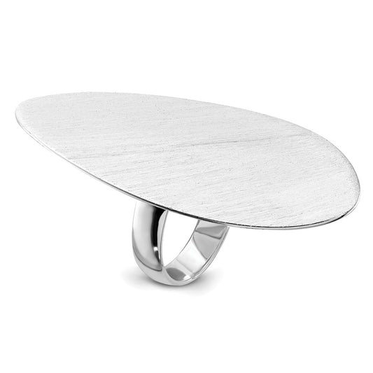 Sterling Silver Satin & Polished Fancy Oval Ring