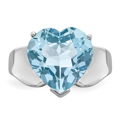 Sterling Silver Rhodium Sky Blue Topaz Gemstone Birthstone Ring Fine Jewelry Gift for Her