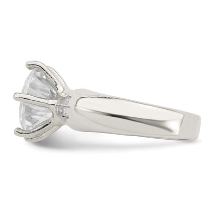 Sterling Silver Solitaire Round Cz Ring