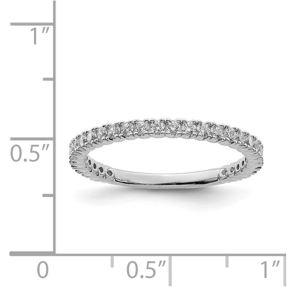 Sterling Silver Shimmer Rhodium Plated 28 Stone Cz Band