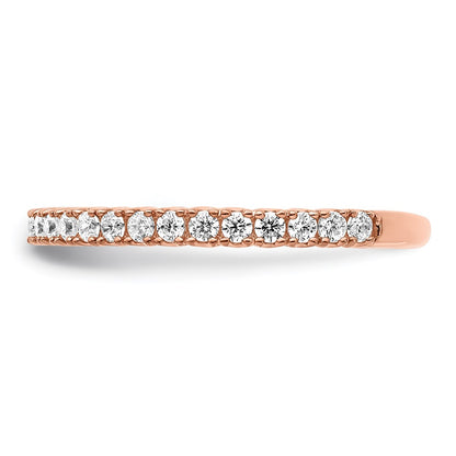 Sterling Silver Shimmer Rose Tone Flash Gold Plated 28 Stone Cz Band