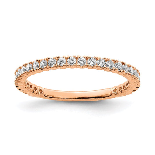 Sterling Silver Shimmer Rose Tone Flash Gold Plated 28 Stone Cz Band