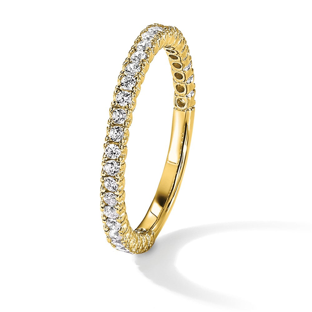 Sterling Silver Shimmer Gold Tone Flash Plated 28 Stone Cz Band