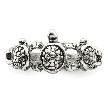 Sterling Silver Antiqued Turtle Ring