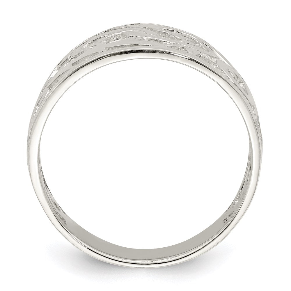 Sterling Silver Rhodium Plated Swirl Ring