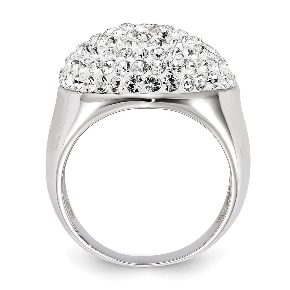 Sterling Silver Rhodium Plated Stellux Crystal Heart Ring