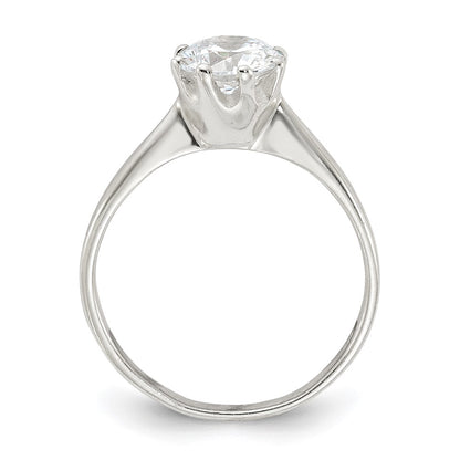 Sterling Silver Polished Cz Ring