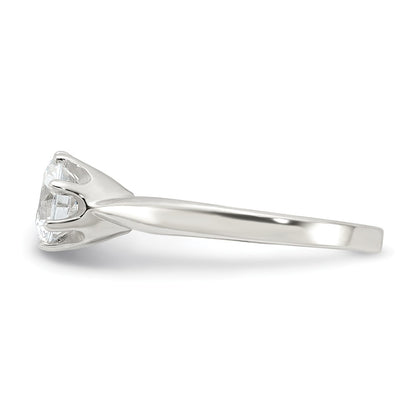 Sterling Silver Polished Cz Ring