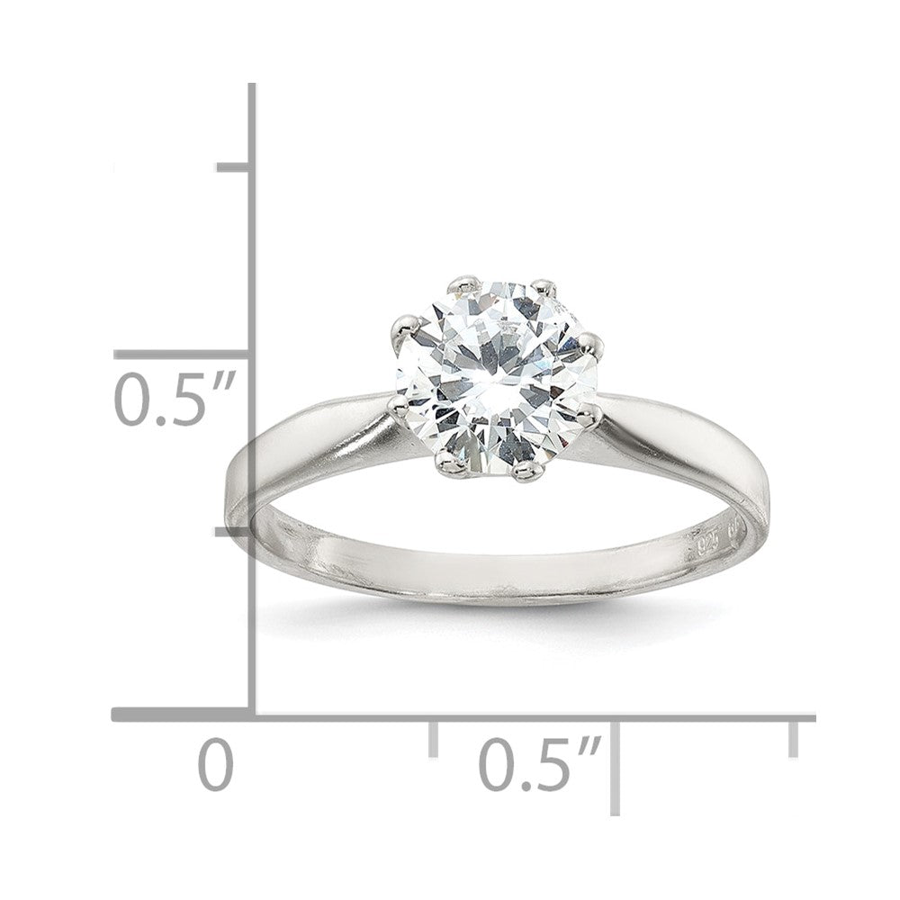 Sterling Silver Polished Cz Ring