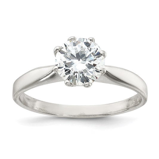 Sterling Silver Polished Cz Ring