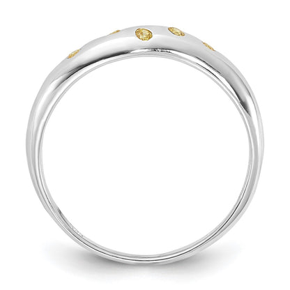 Sterling Silver Yellow Cz Ring