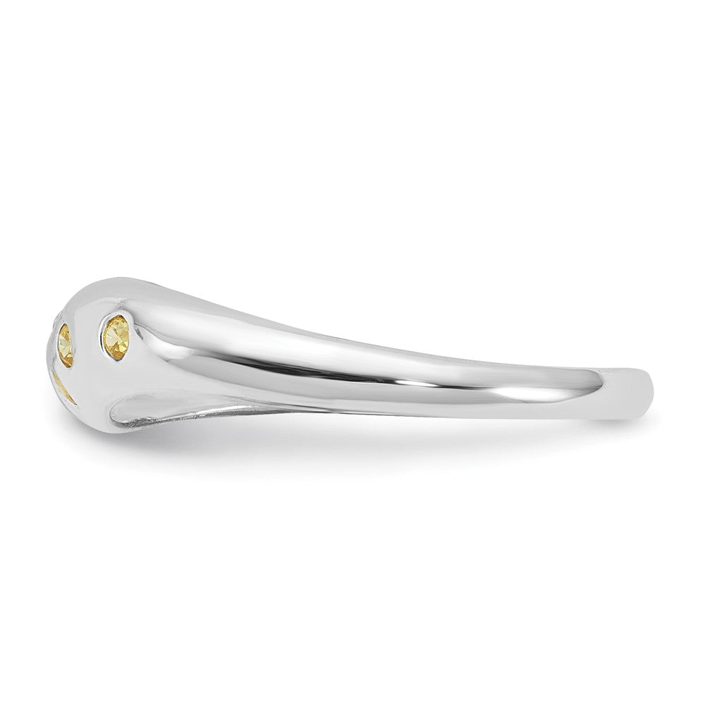Sterling Silver Yellow Cz Ring