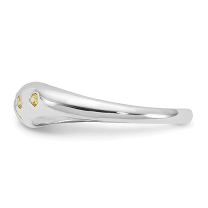 Sterling Silver Yellow Cz Ring