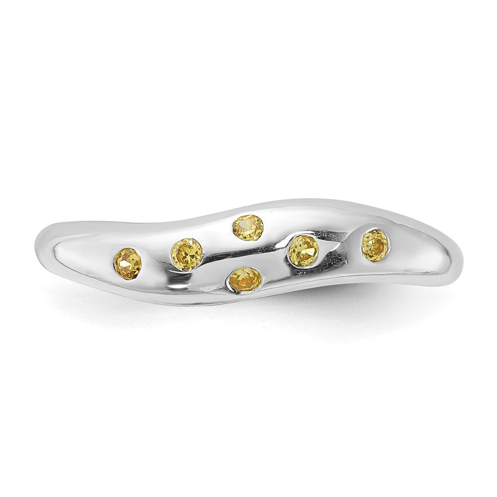 Sterling Silver Yellow Cz Ring