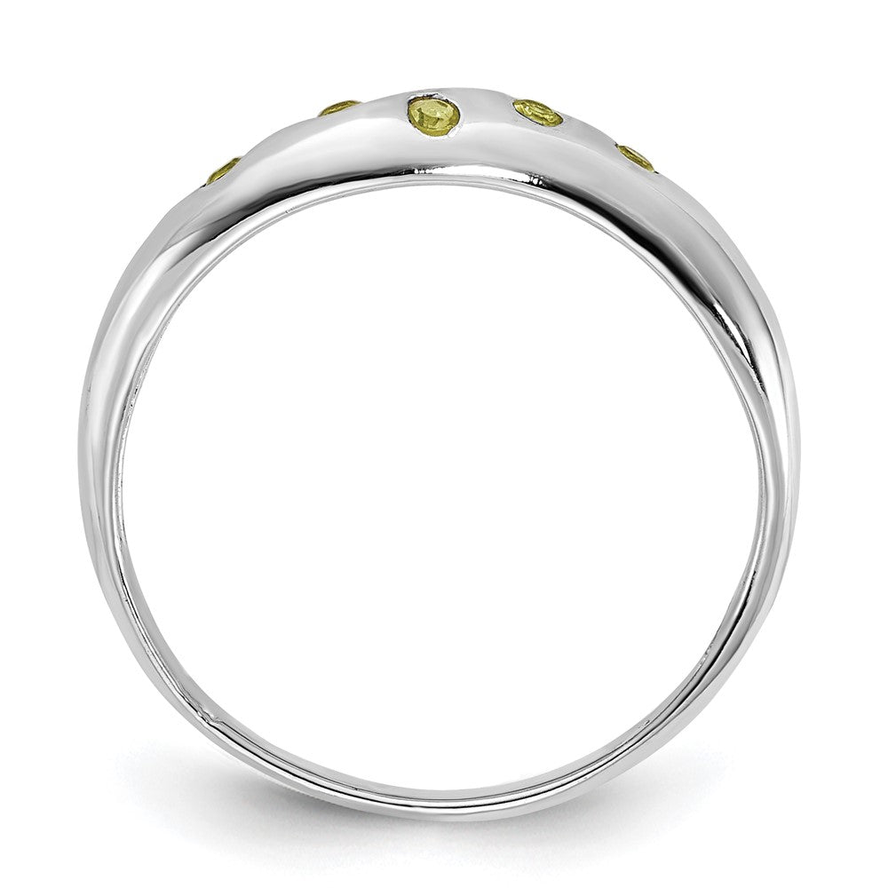 Sterling Silver Lime Green Cz Ring