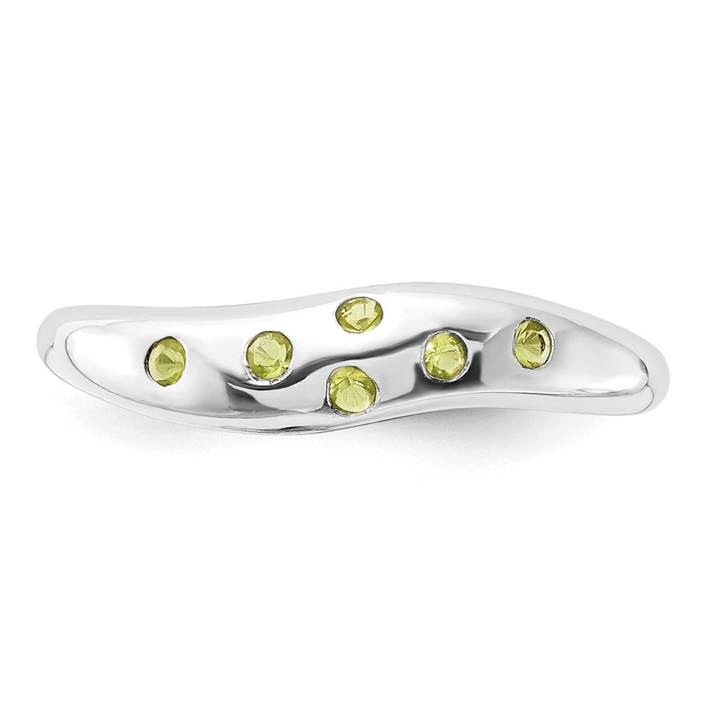 Sterling Silver Lime Green Cz Ring