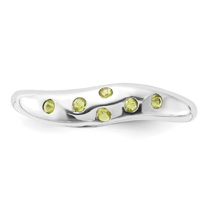 Sterling Silver Lime Green Cz Ring