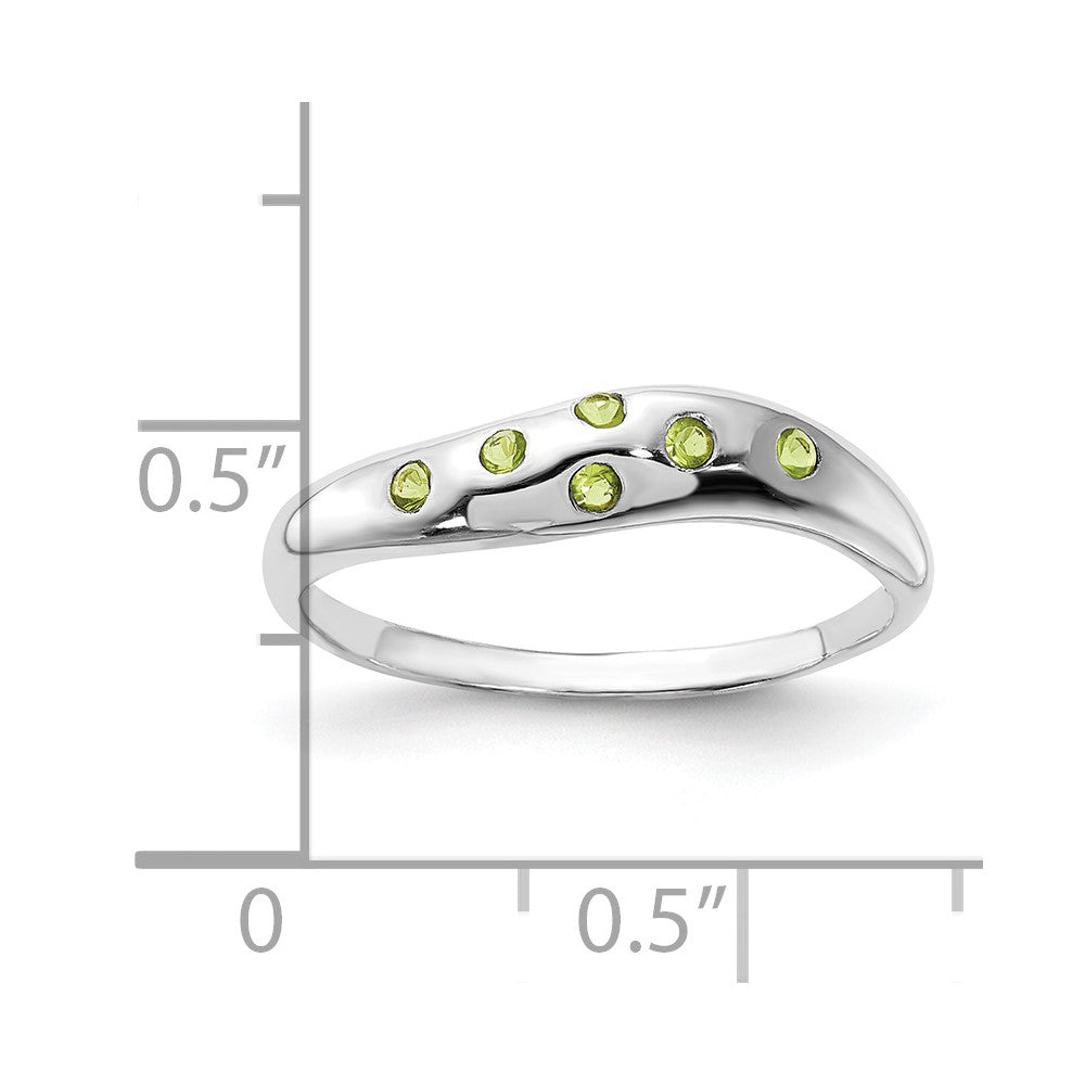 Sterling Silver Lime Green Cz Ring