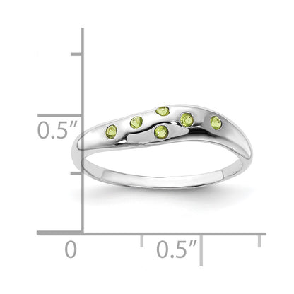 Sterling Silver Lime Green Cz Ring