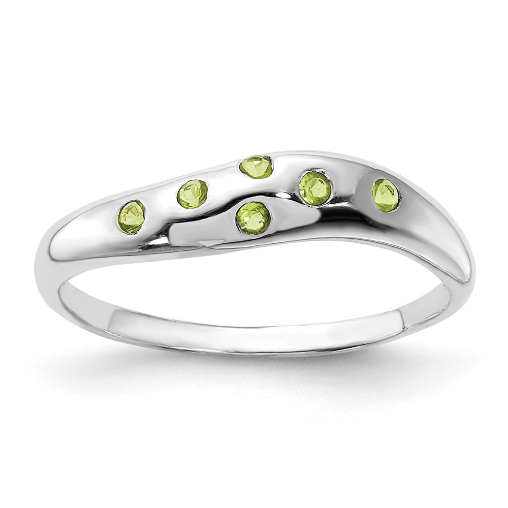 Sterling Silver Lime Green Cz Ring