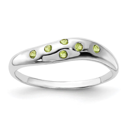 Sterling Silver Lime Green Cz Ring