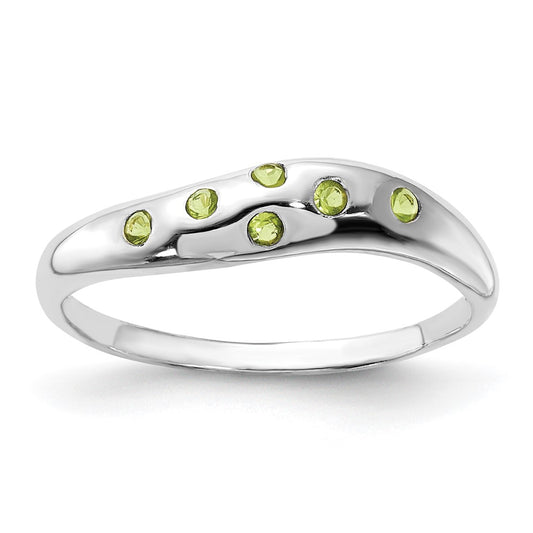 Sterling Silver Lime Green Cz Ring