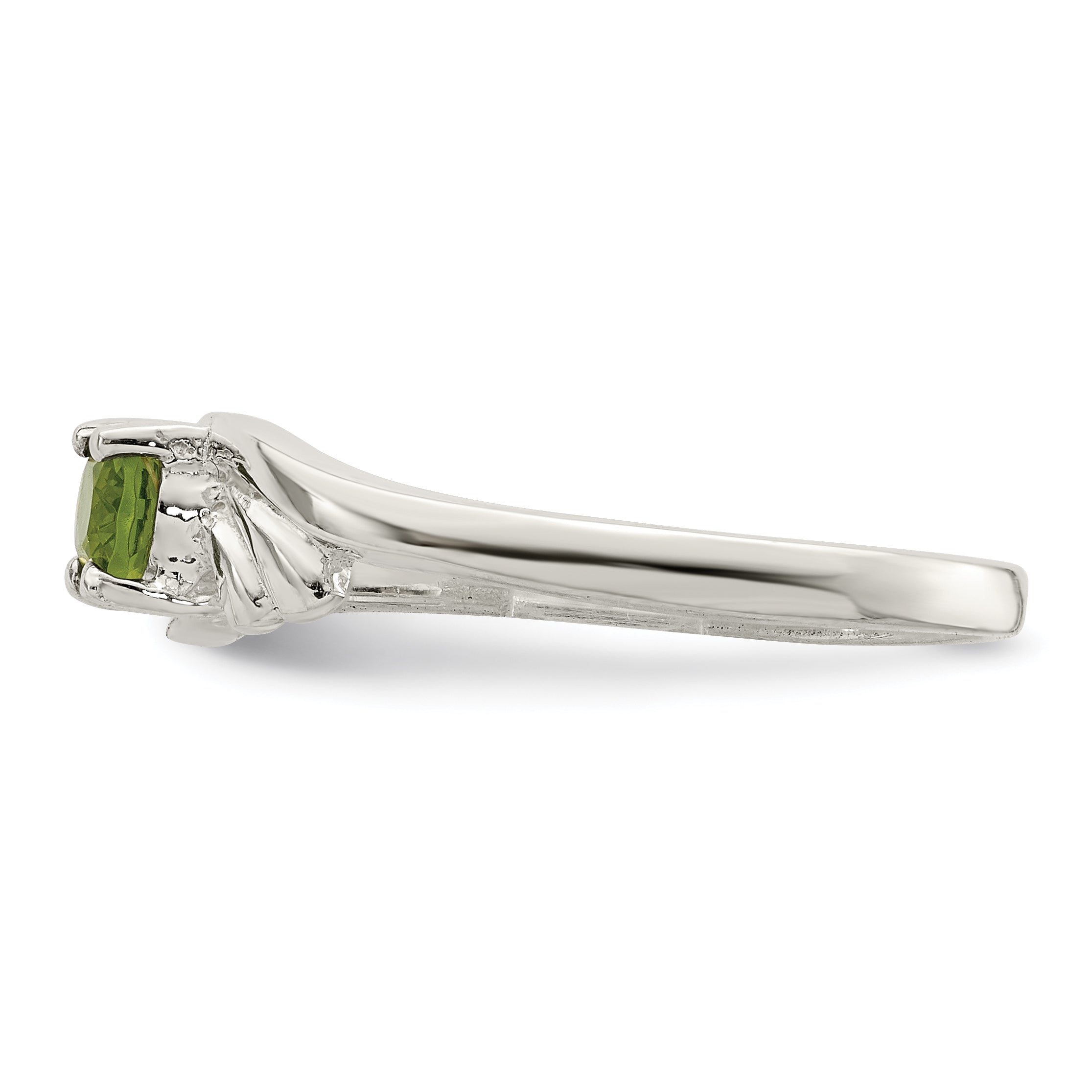 Sterling Silver Lime Green Oval Cz Ring