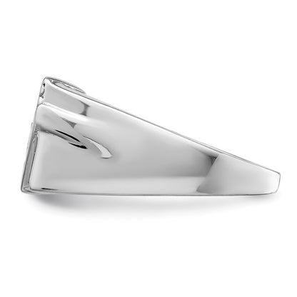 Sterling Silver Rhodium Plated Fancy Cz Ring