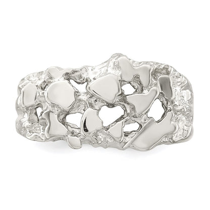 Sterling Silver Men'S Nugget Ring