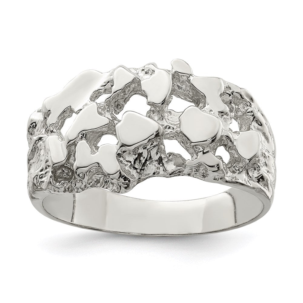 Sterling Silver Men'S Nugget Ring