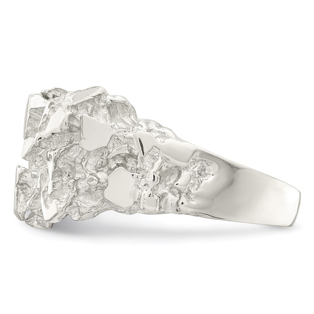 Sterling Silver Men'S Nugget Ring