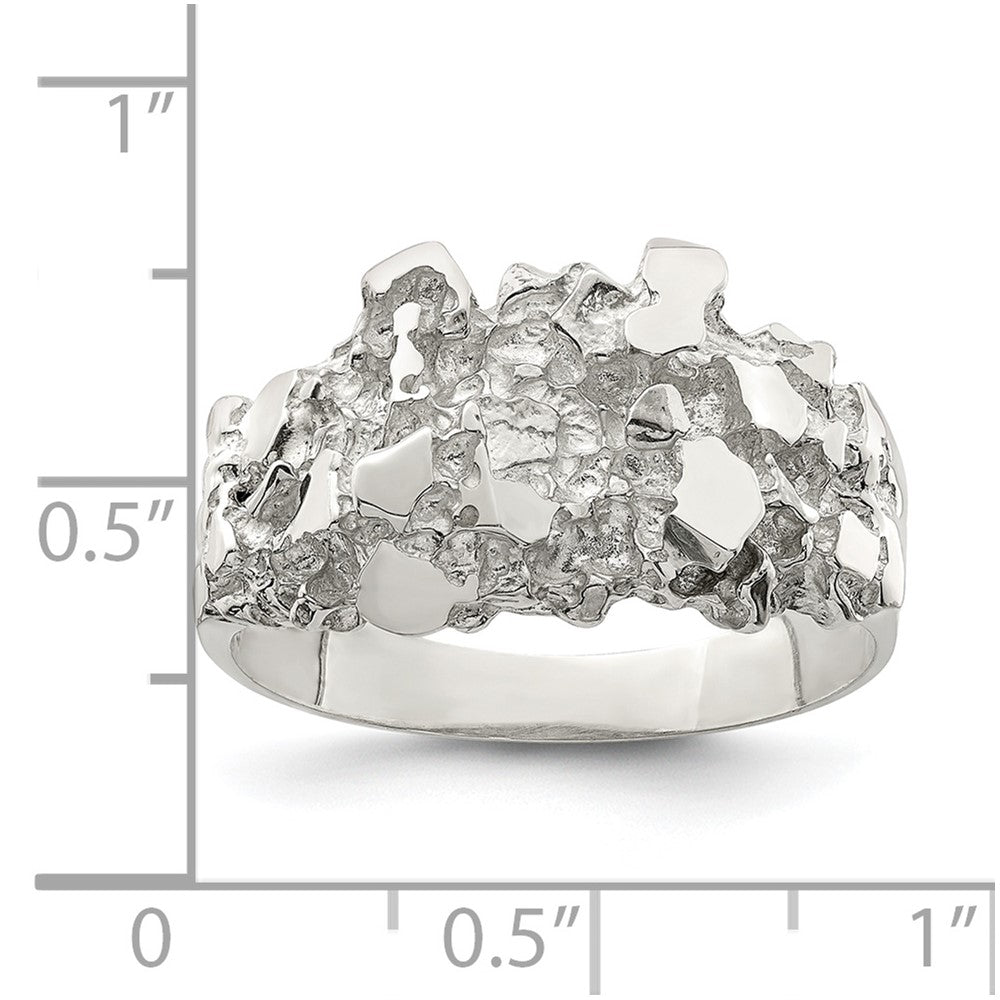 Sterling Silver Men'S Nugget Ring