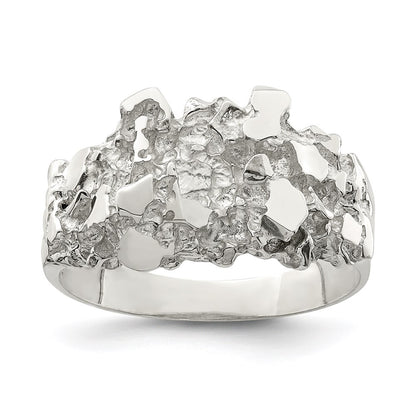 Sterling Silver Men'S Nugget Ring
