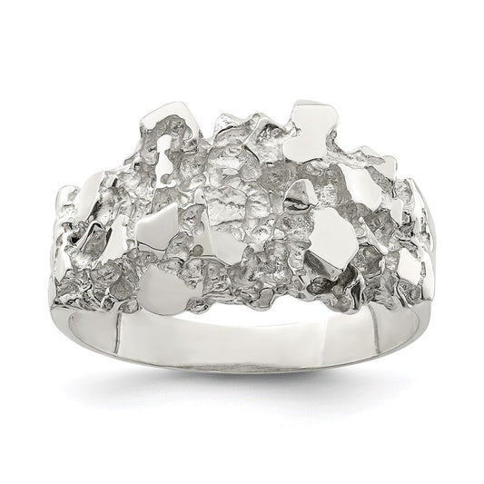 Sterling Silver Men'S Nugget Ring