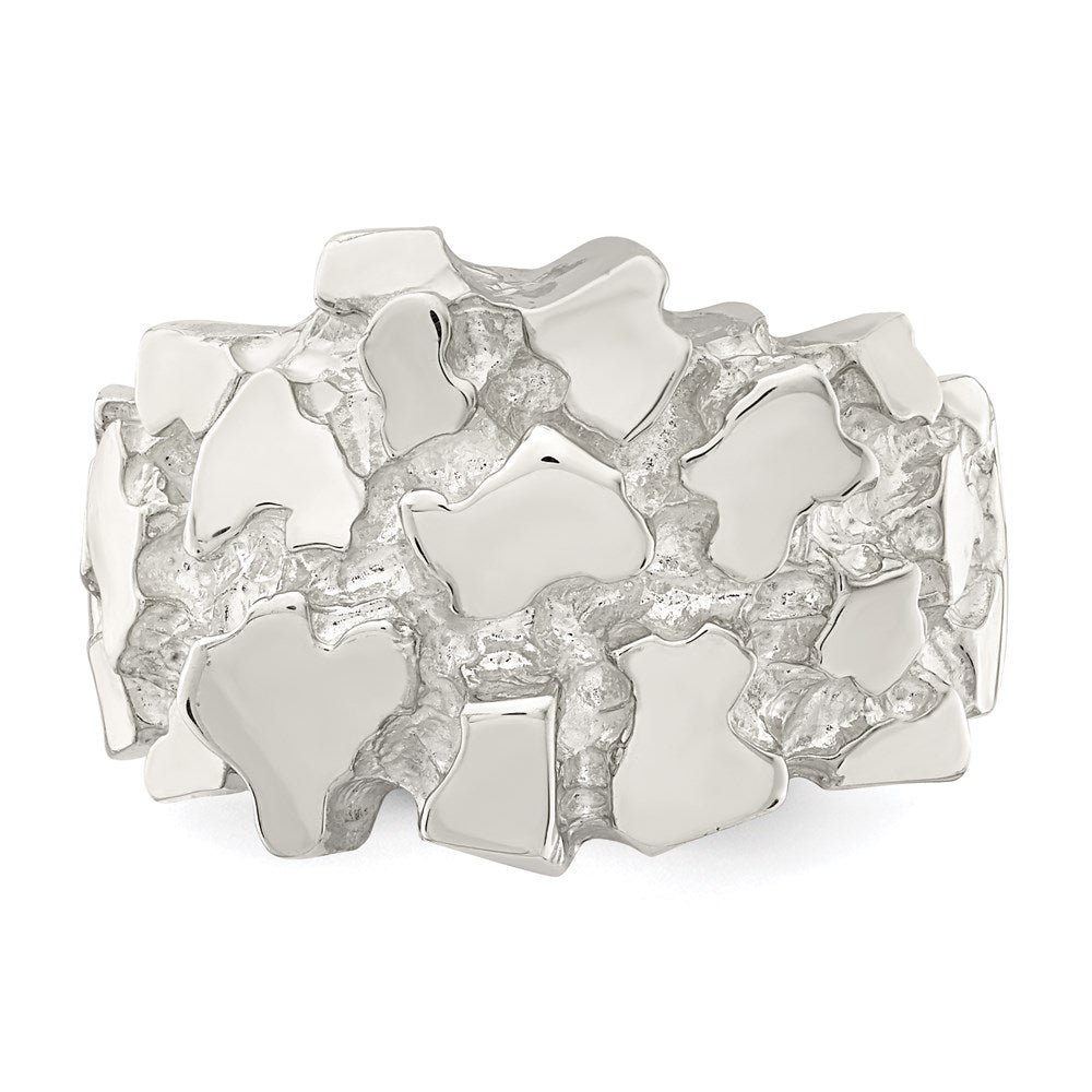 Sterling Silver Men'S Nugget Ring