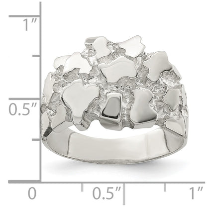 Sterling Silver Men'S Nugget Ring