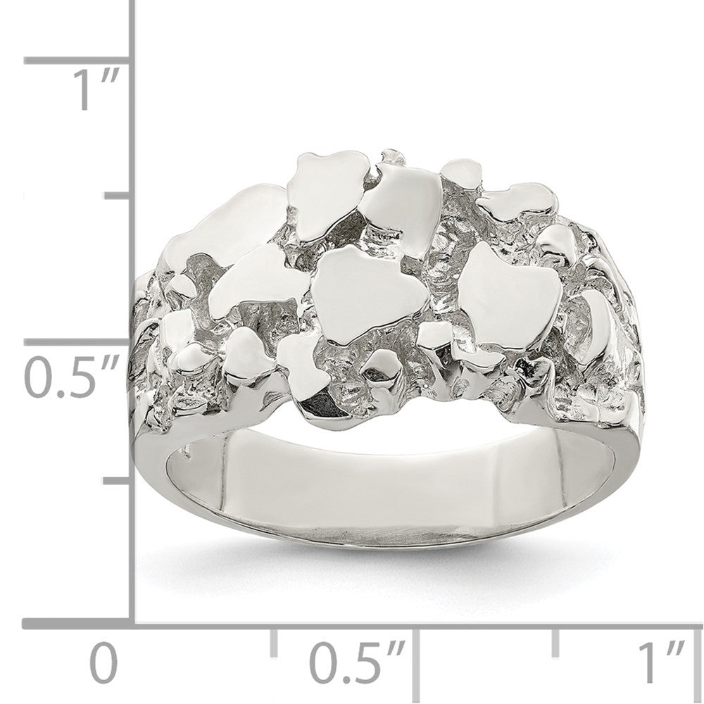 Sterling Silver Men'S Nugget Ring