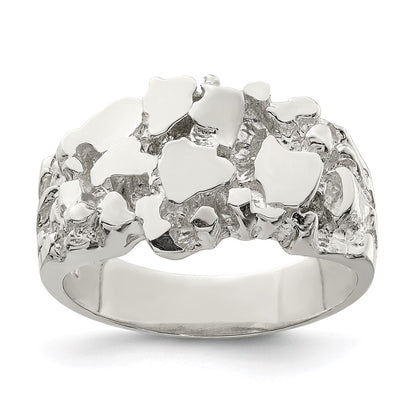 Sterling Silver Men'S Nugget Ring