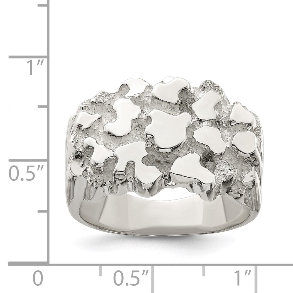 Sterling Silver Men'S Nugget Ring