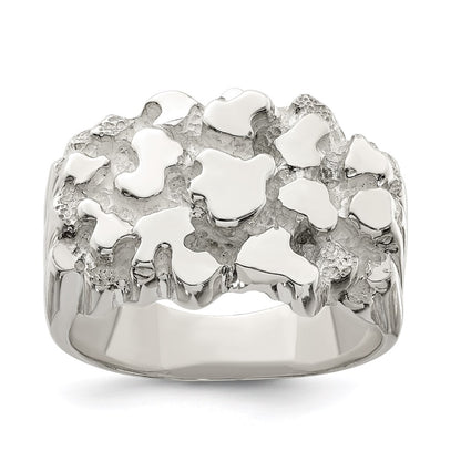 Sterling Silver Men'S Nugget Ring