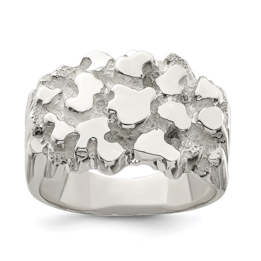 Sterling Silver Men'S Nugget Ring